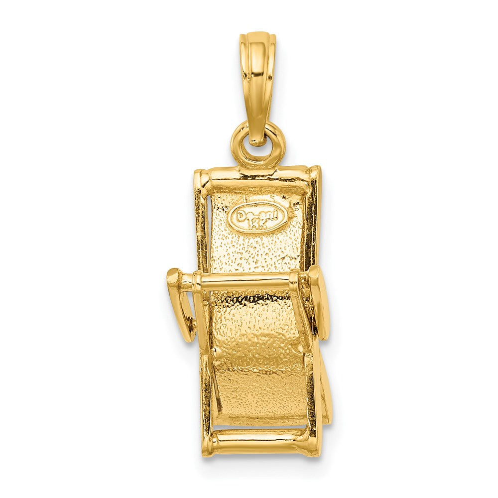 14K 3-D Moveable Multi-Color Beach Lounge Chair Charm