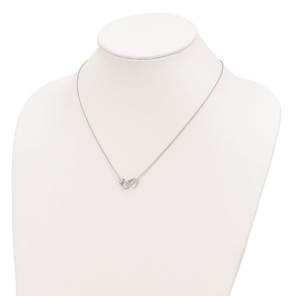 Sterling Silver Rhodium-plated Handcuff Necklace 18 Inches