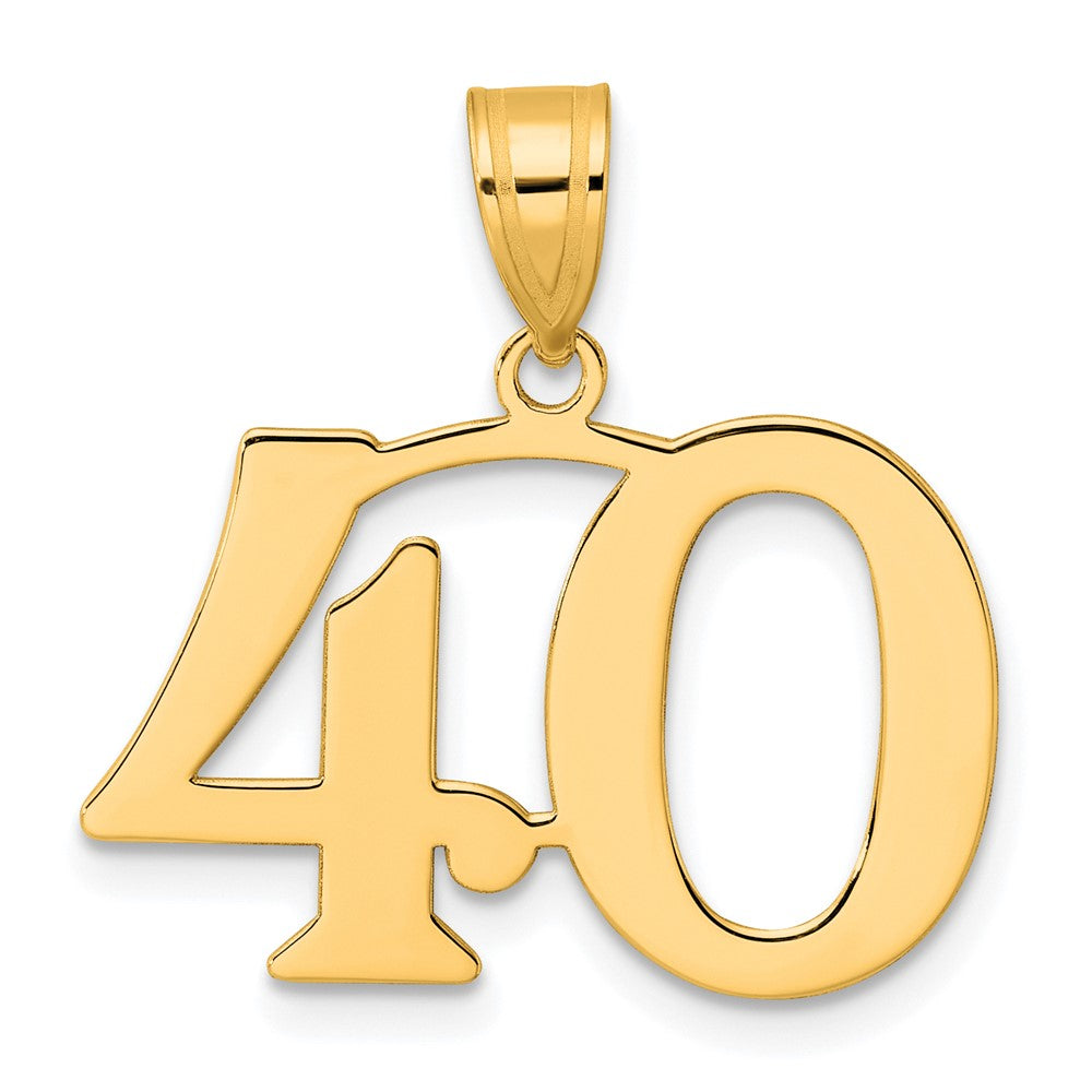 14k Polished Number 40 Pendant