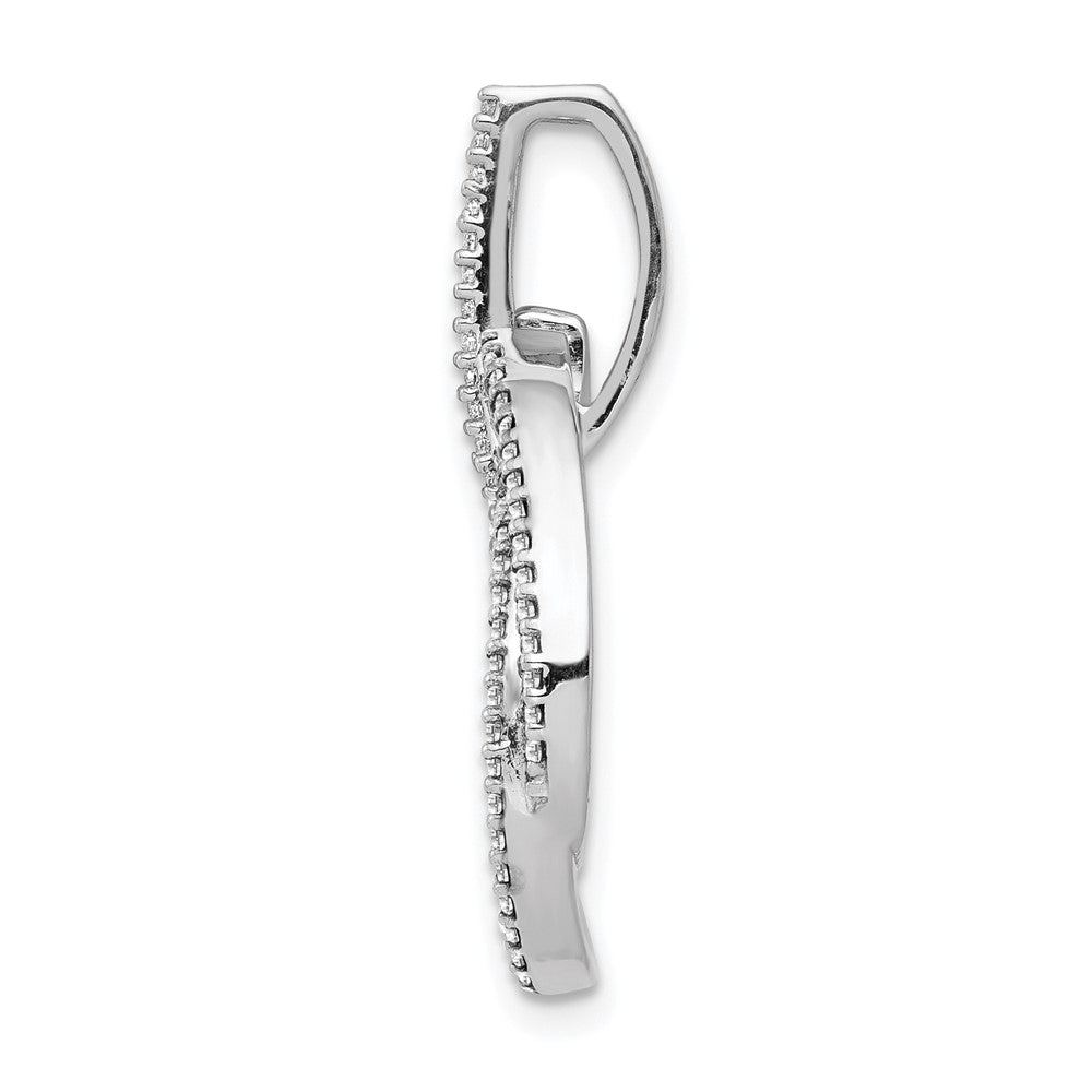 14k White Gold 1/3 carat Lab Grown Diamond VS/SI+ G+ Complete Intertwined Oval Pendant