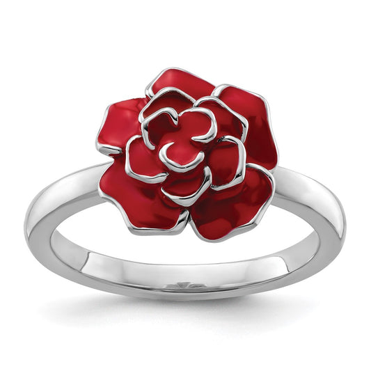 Sterling Silver Stackable Expressions Rose Ring Size -8