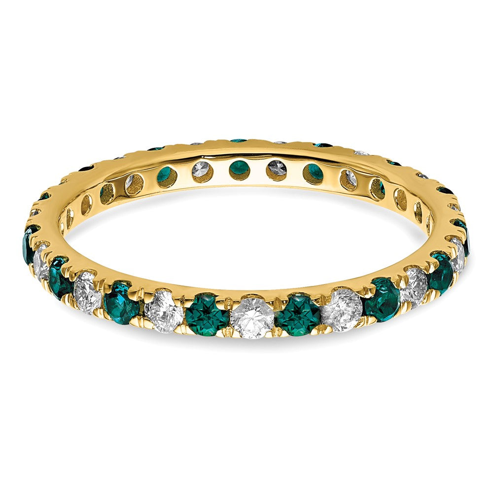 14k 1/2 carat Lab Grown Diamond VS/SI+ G+ and Lab Created Alexandrite Size 6 Eternity Band