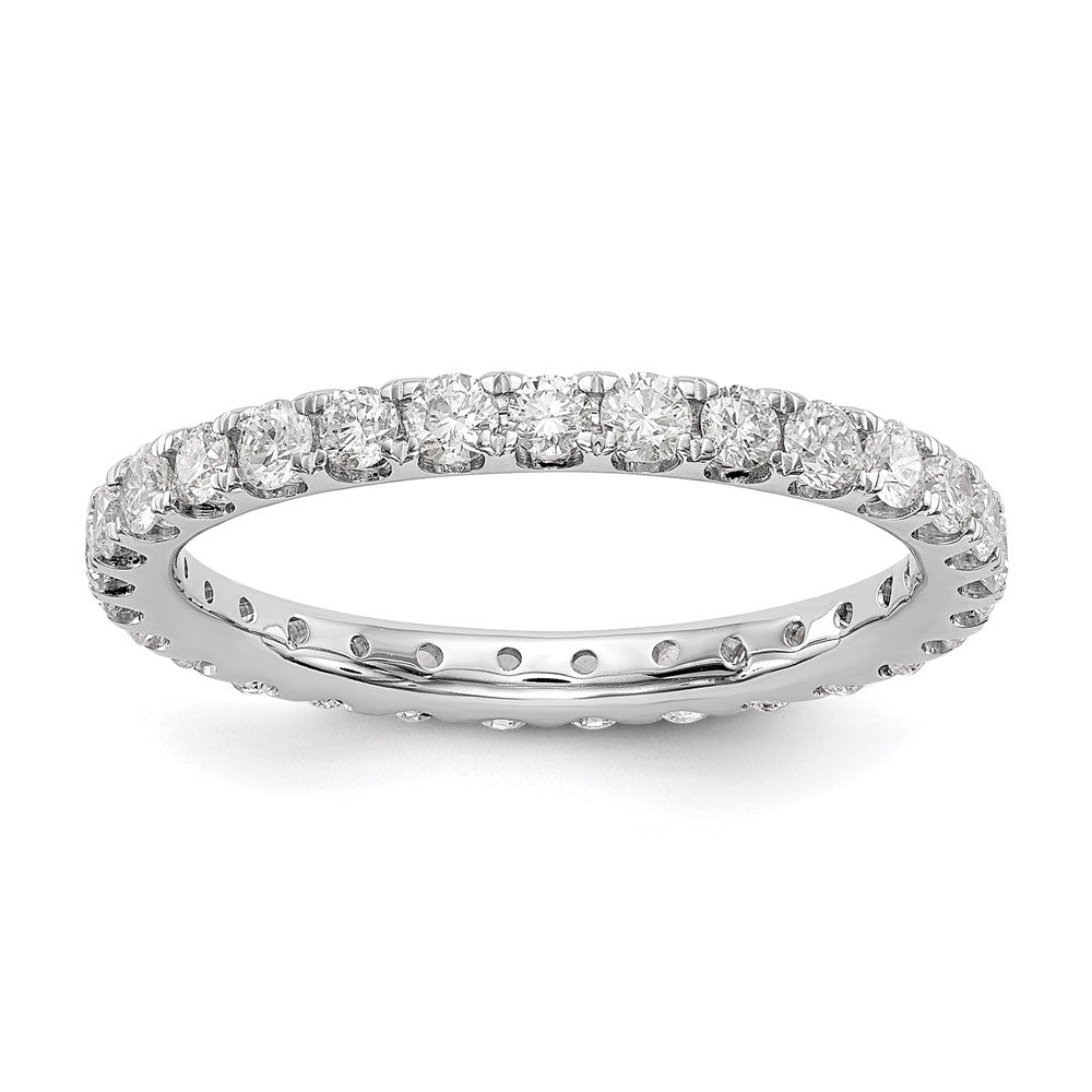 14k White Gold 1 carat Lab Grown Diamond VS/SI+ G+ Size 9 Shared Prong Eternity Band