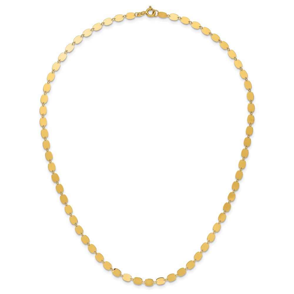 14K Polished Fancy Mirror Link Necklace