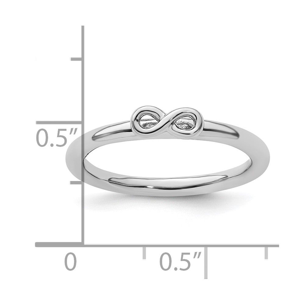 Sterling Silver Stackable Expressions Rhodium Infinity Symbol Ring Size -7