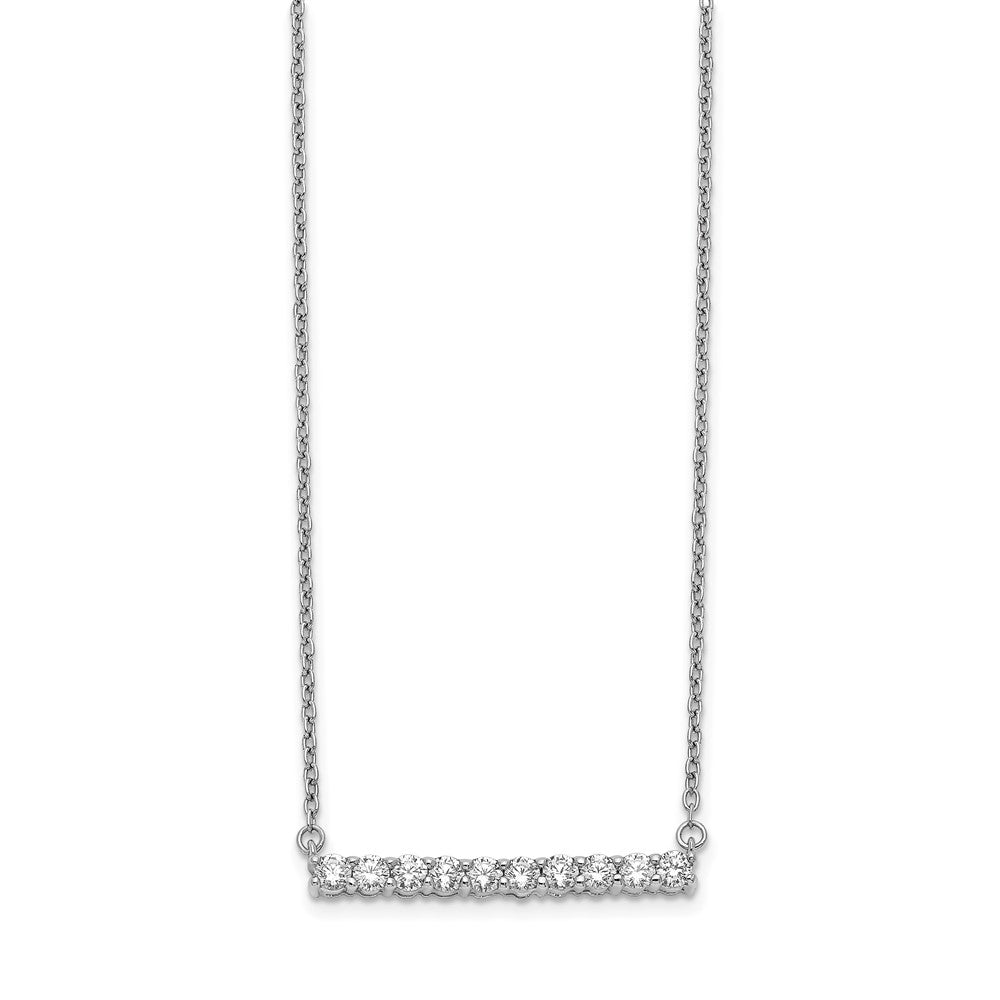 14k White Gold 1/2 carat Lab Grown Diamond VS/SI+ G+ 18 inch Bar Necklace