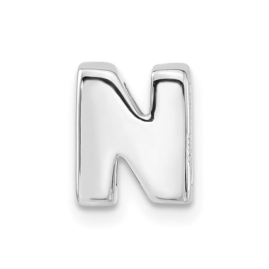 Sterling Silver Polished N Initial Slide