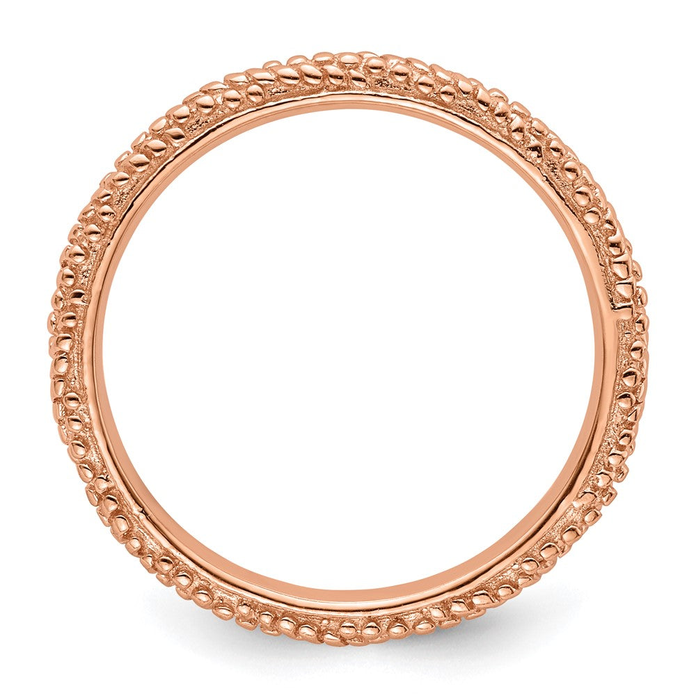 Sterling Silver Stackable Expressions Polished Rose Gold-plated Ring Size -9