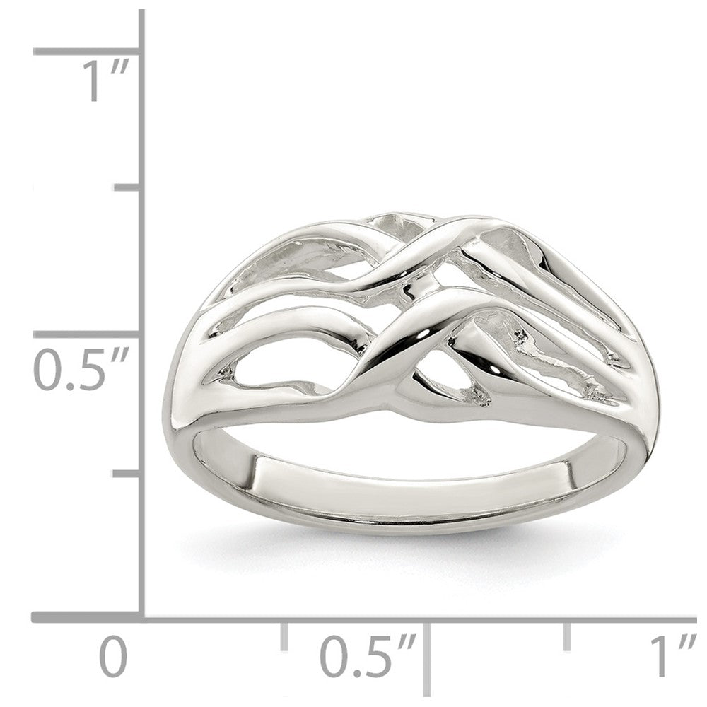 Sterling Silver Polished Woven Ring