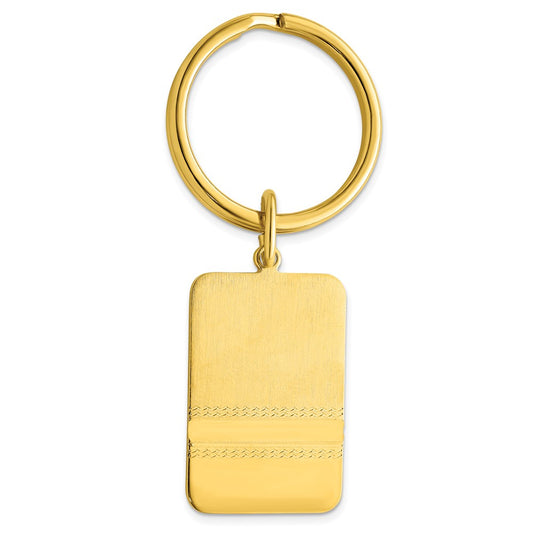 Gold-plated Kelly Waters Satin Key Ring with Polished End