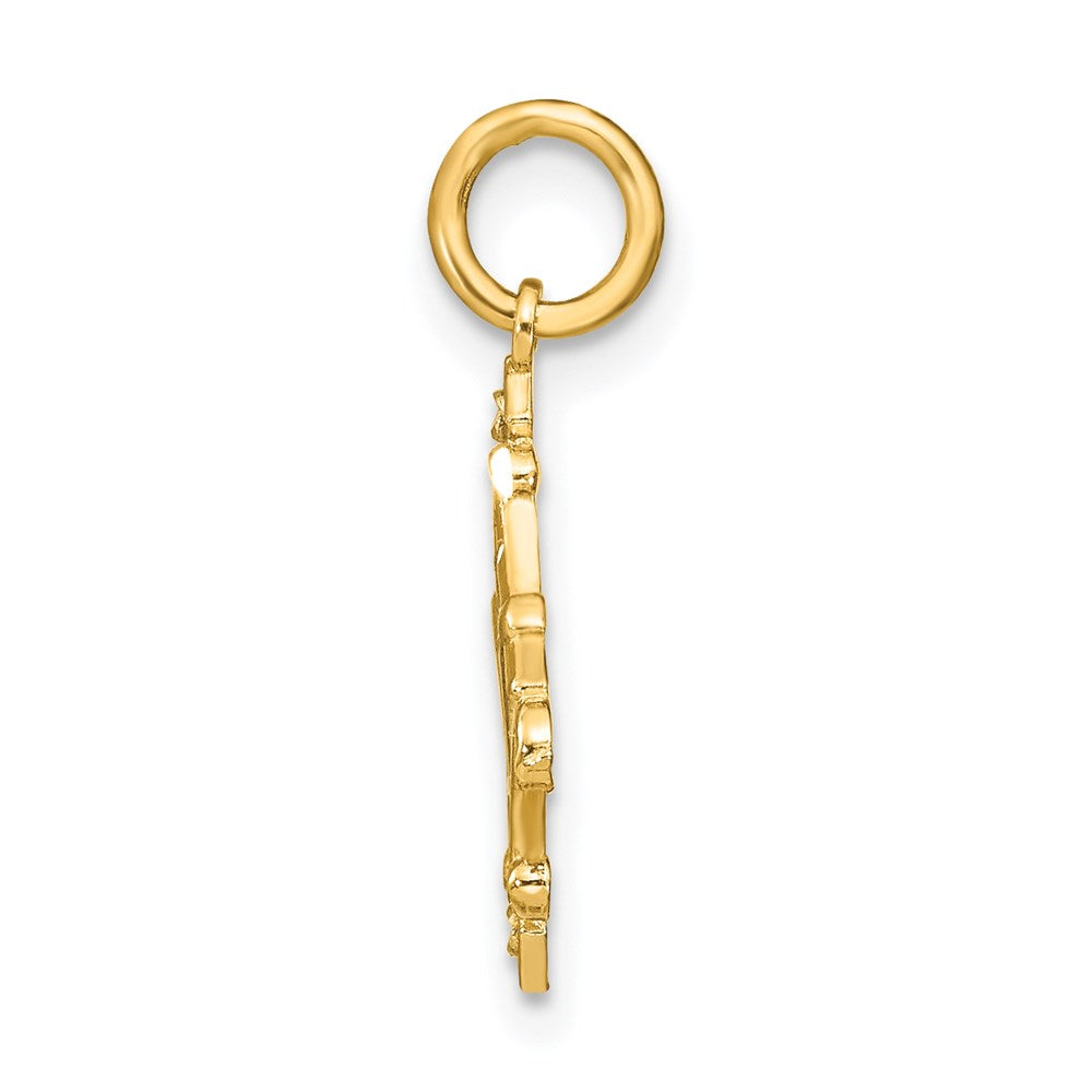 14K w/Rhodium D/C Chandelier Style Charm