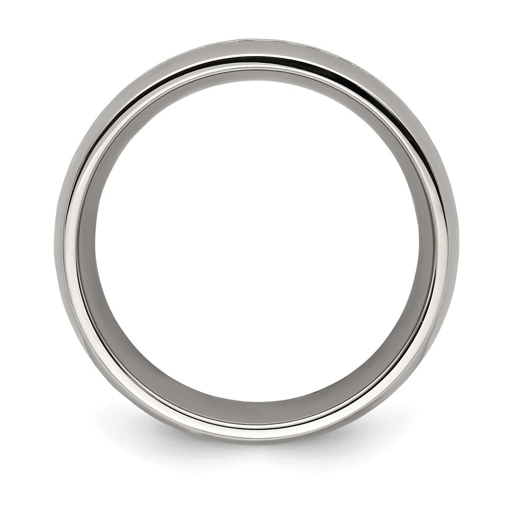 Edward Mirell Polished Cobalt with Sterling Silver Rope Inlay 9mm Band Size 12.5