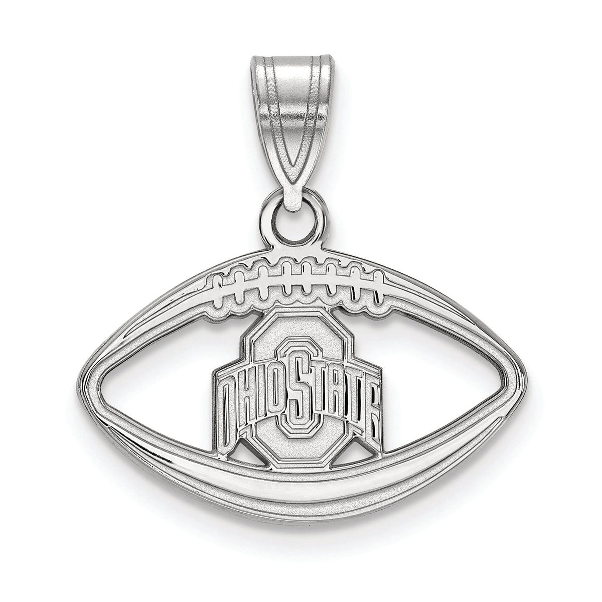Women's Ohio State Buckeyes Sterling Silver Logo Football Pendant