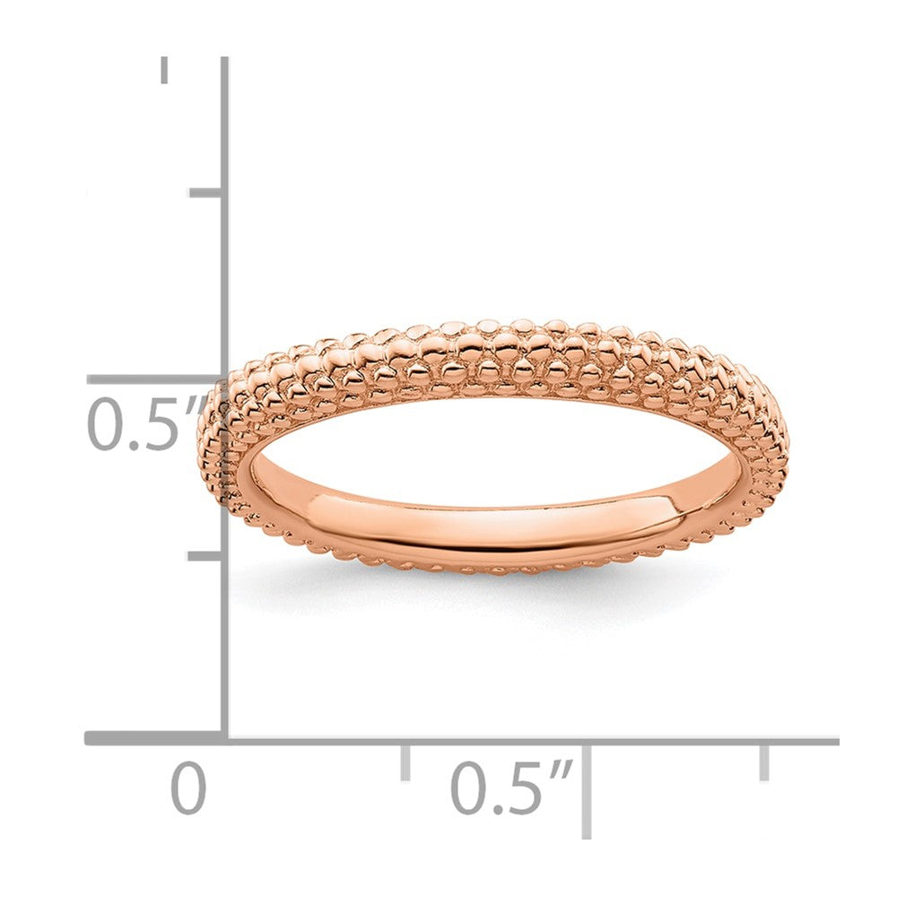 Sterling Silver Stackable Expressions Pink-plated Domed Ring Size -8