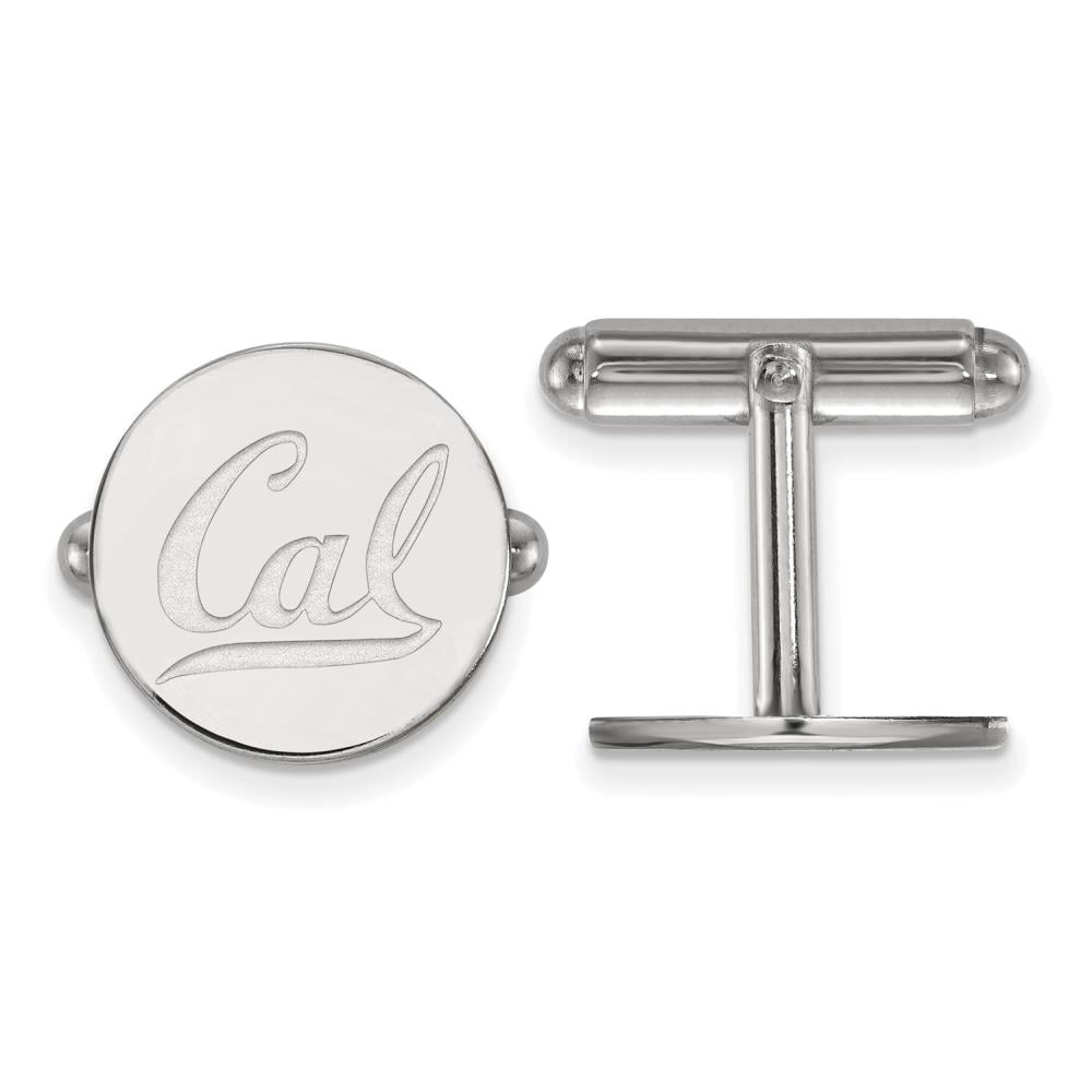 Sterling Silver Rhodium-plated LogoArt University of California Berkeley Cuff Links Q-SS010UCB