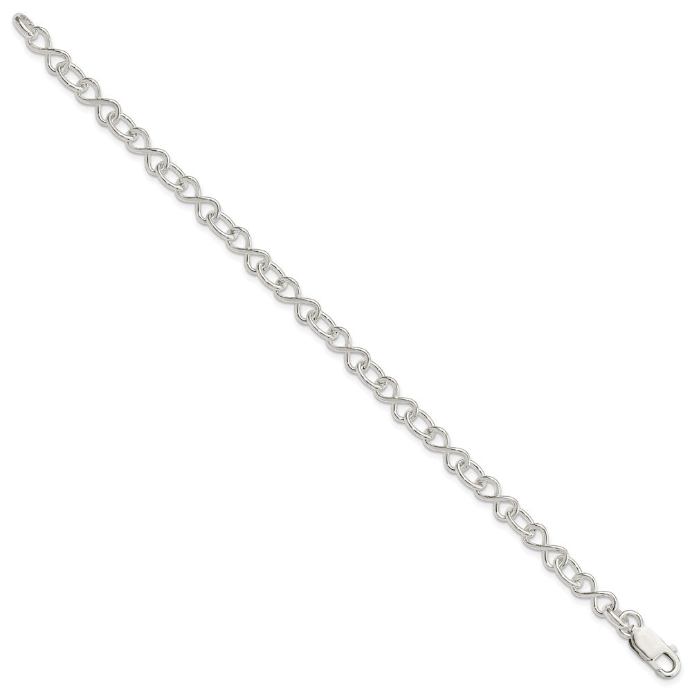 Sterling Silver Polished Fancy Link Bracelet 7.5 inches