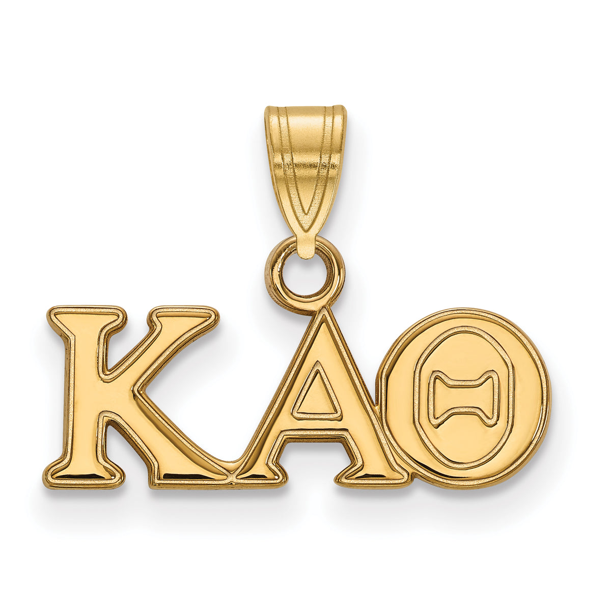 Sterling Silver w/ 14K Yellow Gold-Plated Official Licensed Greek Sororities Kappa Alpha Theta (???) Small Pendant
