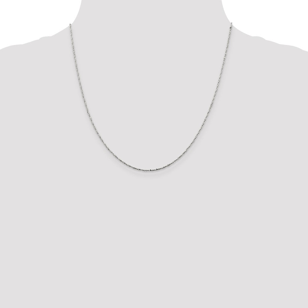 Sterling Silver 1mm Twisted Serpentine Chain 20 Inches