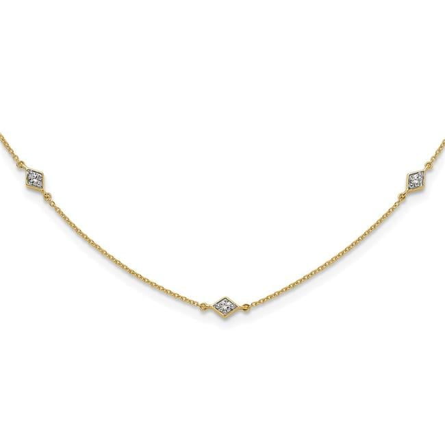 14k Complete 1/2 carat Diamond 9-Station 18 inch Necklace