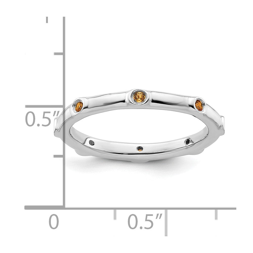 Sterling Silver Stackable Expressions Citrine Ring Size -10
