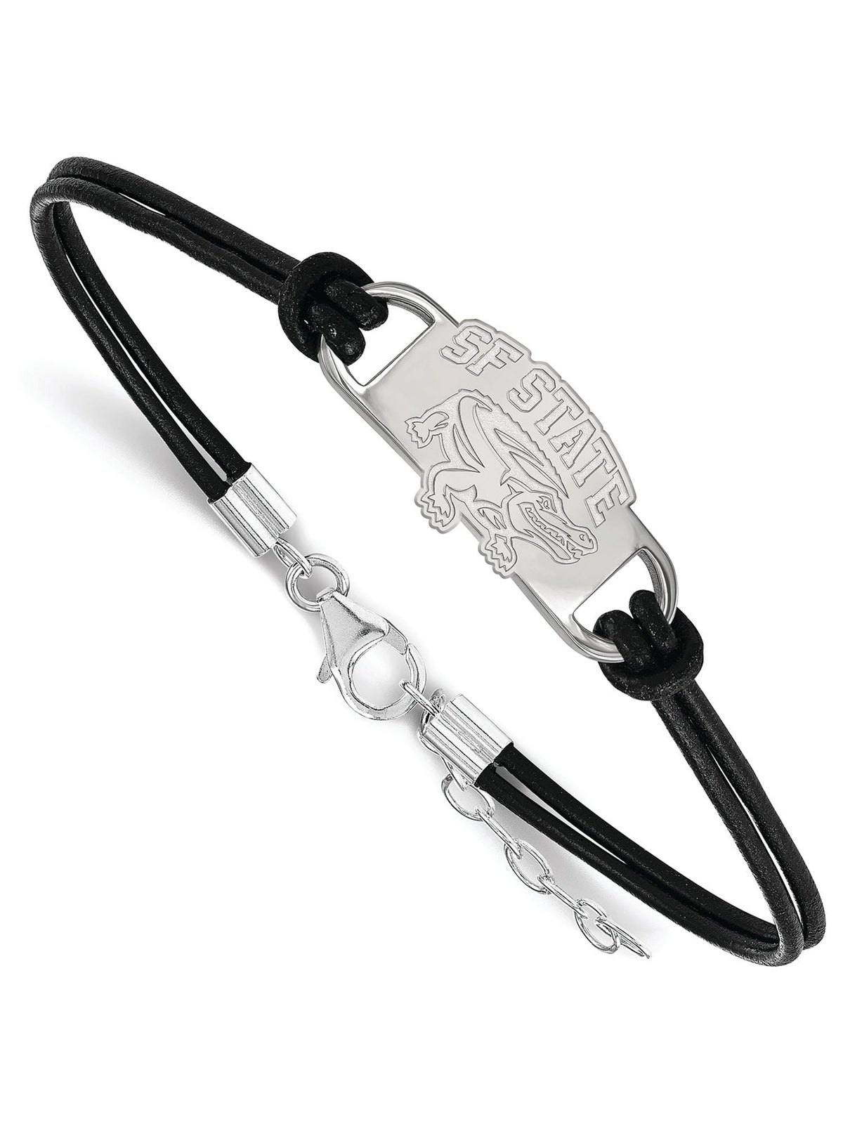Logoart 925 Sterling Silver San Francisco State University Leather Bracelet