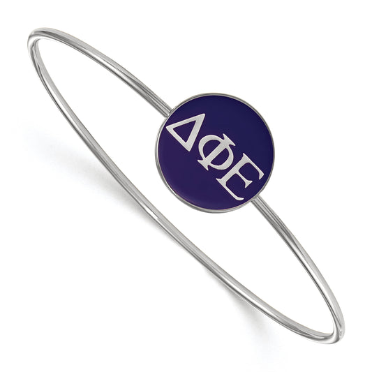 Sterling Silver Official Licensed Greek Sororities Delta Phi Epsilon (???) Enameled Slip-on Bangle