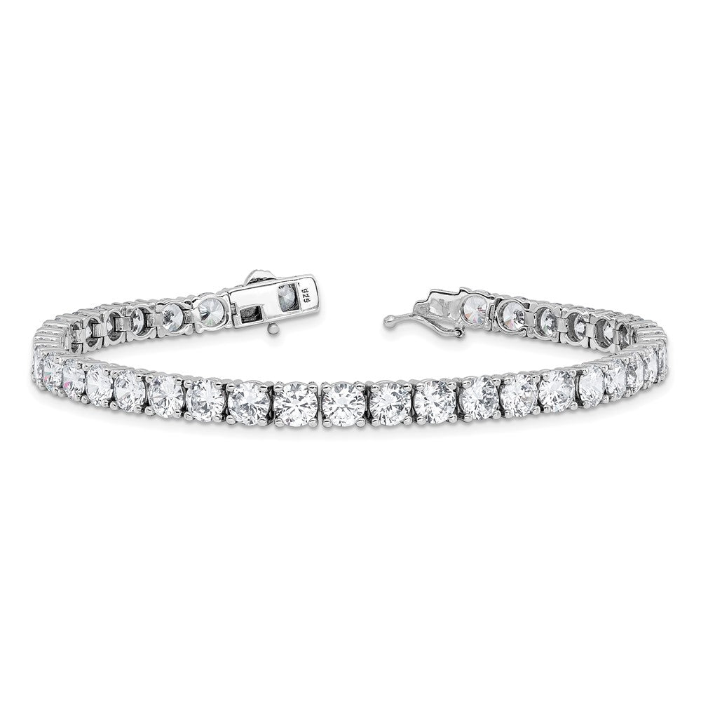Sterling Shimmer Sterling Silver Rhodium-plated 5mm CZ 39 Stone 8 inch Bracelet 8 inches