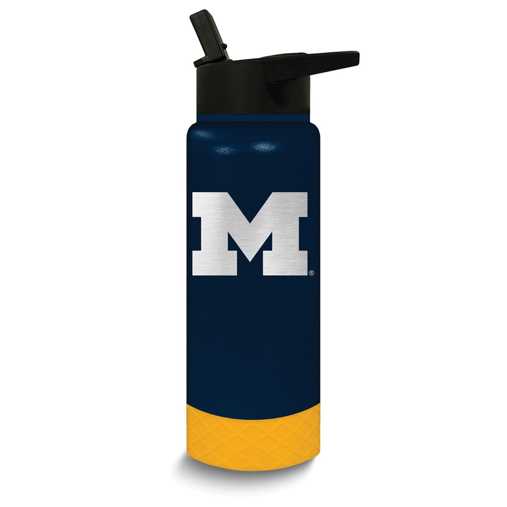 Collegiate University of Michigan Stainless Steel Silicone Grip 24 oz. Water Bottle