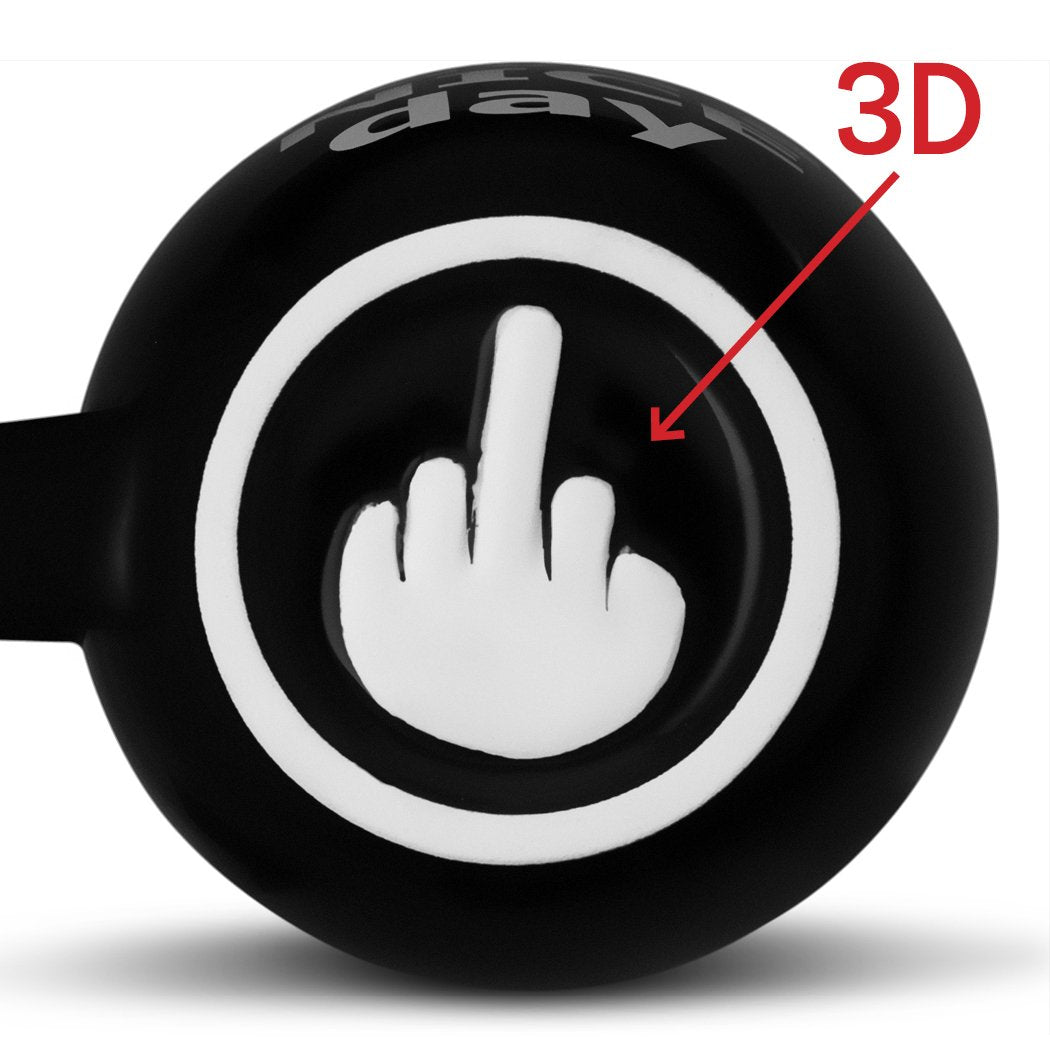 Decodyne Have a Nice Day Coffee Mug, Funny Cup with Middle Finger on the Bottom 14 oz. (Black)