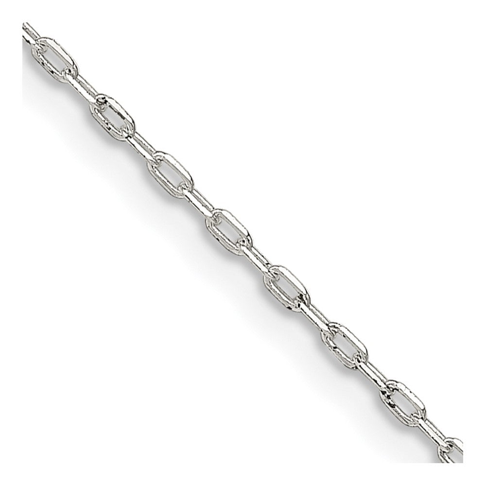 Sterling Silver 1mm Diamond-cut Long Link Cable Chain 16 Inches