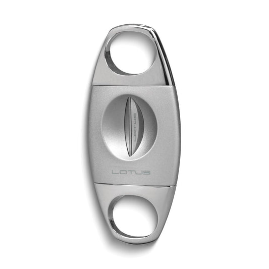 Lotus Jaws Anodized and Polished Chrome 64-Ring Gauge Serrated V-Cut Cigar Cutter QGM19877