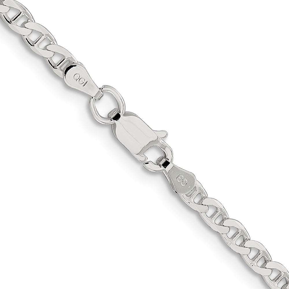 Sterling Silver 3.15mm D/C Flat Anchor Curb Chain 18 Inches