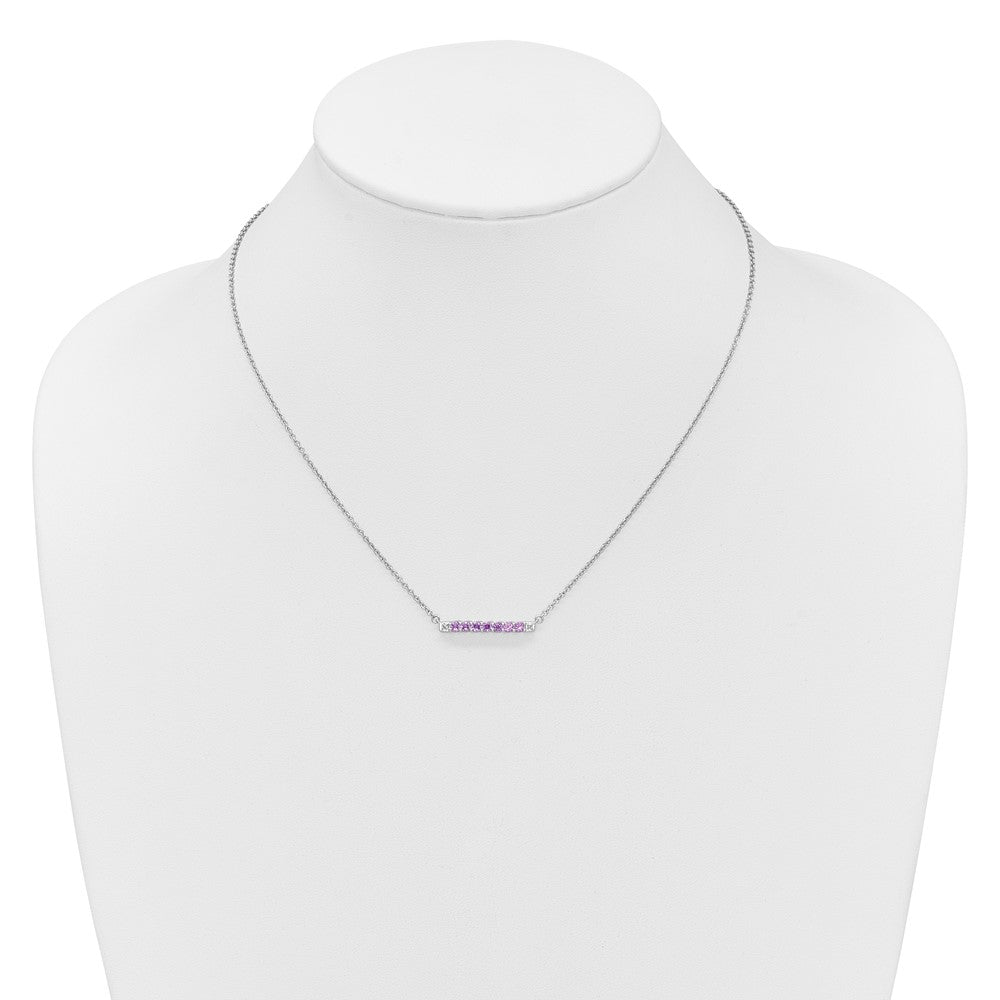 10kw Created Pink Sapphire & Diamond Necklace