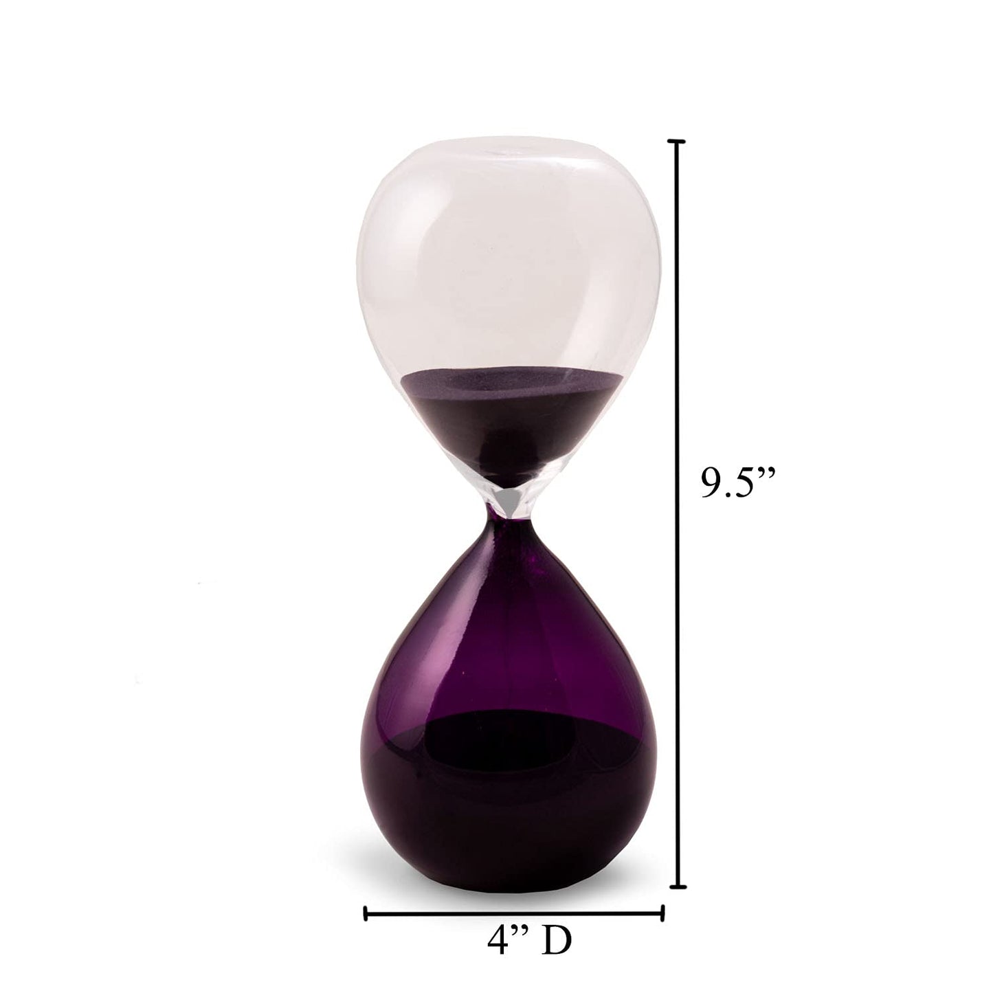 60 Min. Purple & Clear Glass Sand Timer w/ Purple Sand