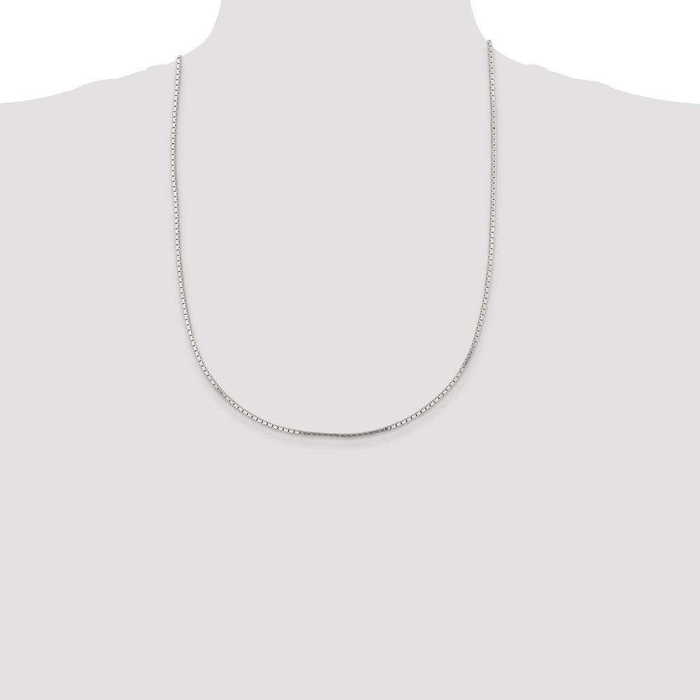 Sterling Silver 1.5mm Mirror Box Chain 24 Inches