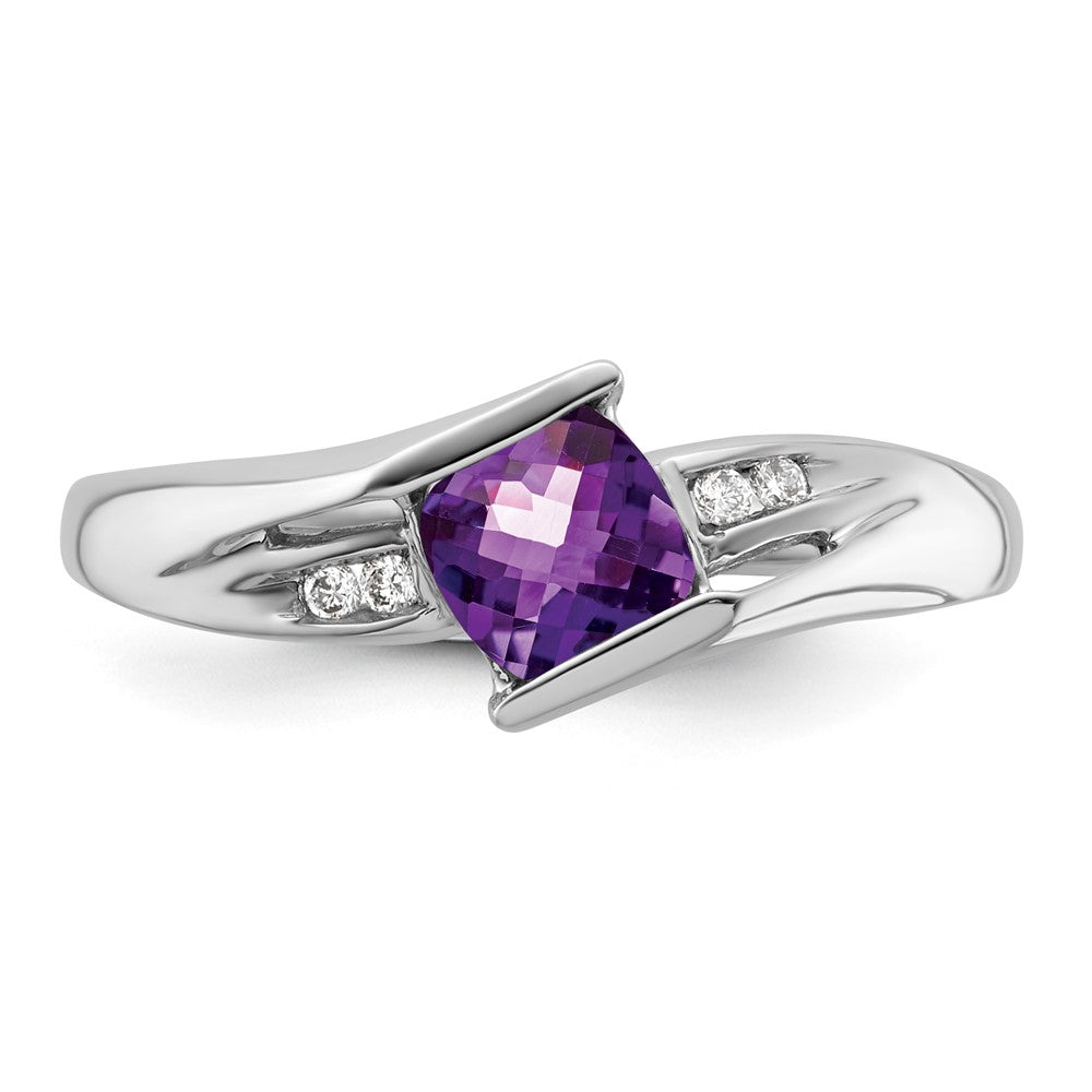 SS Amethyst Ring 1-5X5 AM, 4-.01 - Stone:B Mel:F60