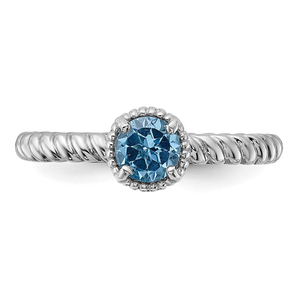 Sterling Silver Stackable Expressions Blue Topaz Ring