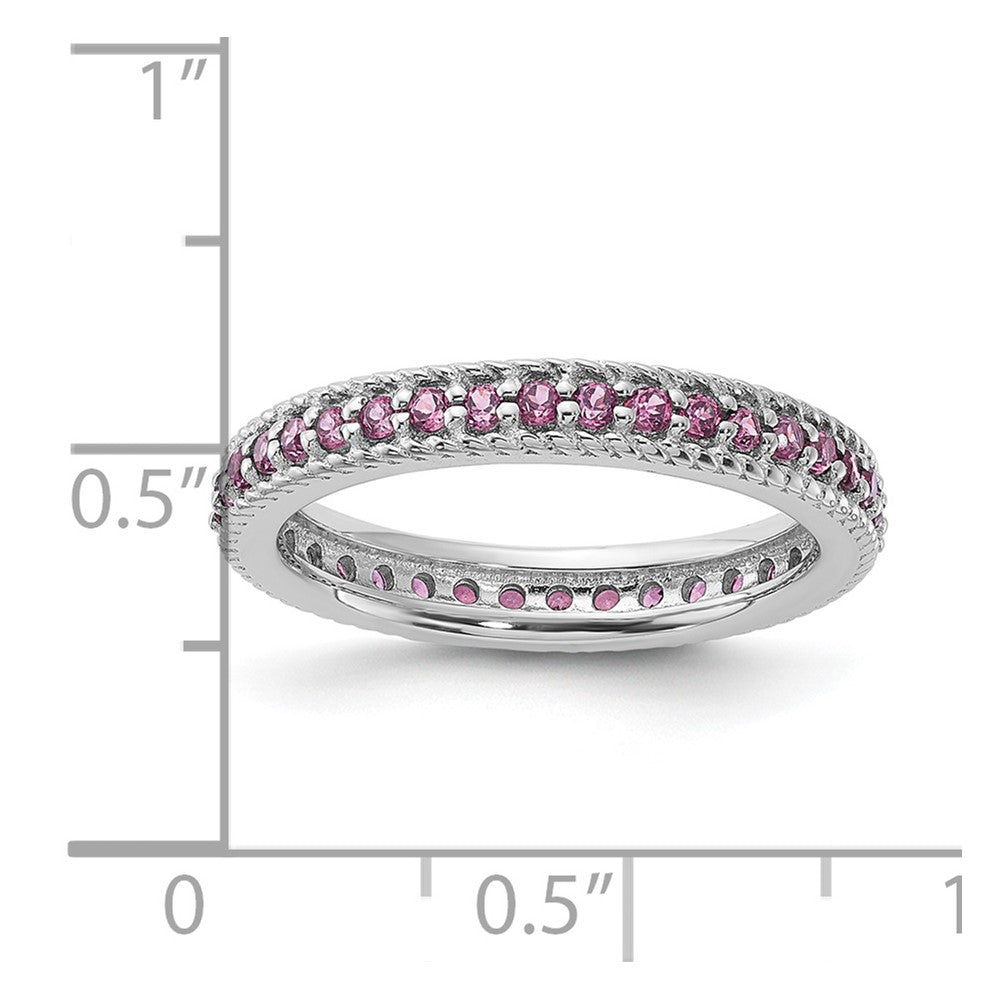 Sterling Silver Stackable Expressions Polished Rhodolite Garnet Eternity Ring