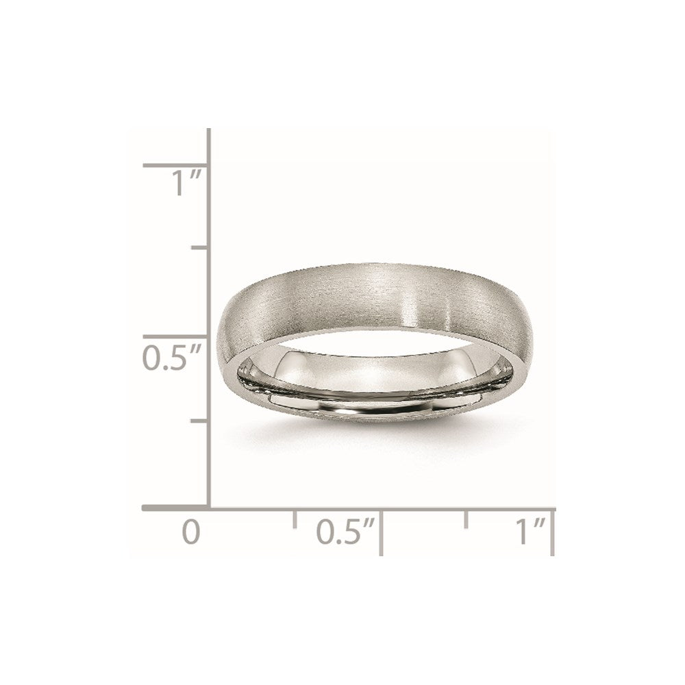 Stainless Steel Brushed 5mm Half Round Band Size - 11