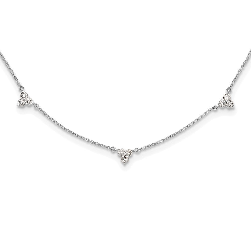 True Origin 14k White Gold 1 carat Lab Grown Diamond VS DEF Multi Station 18 inch Necklace