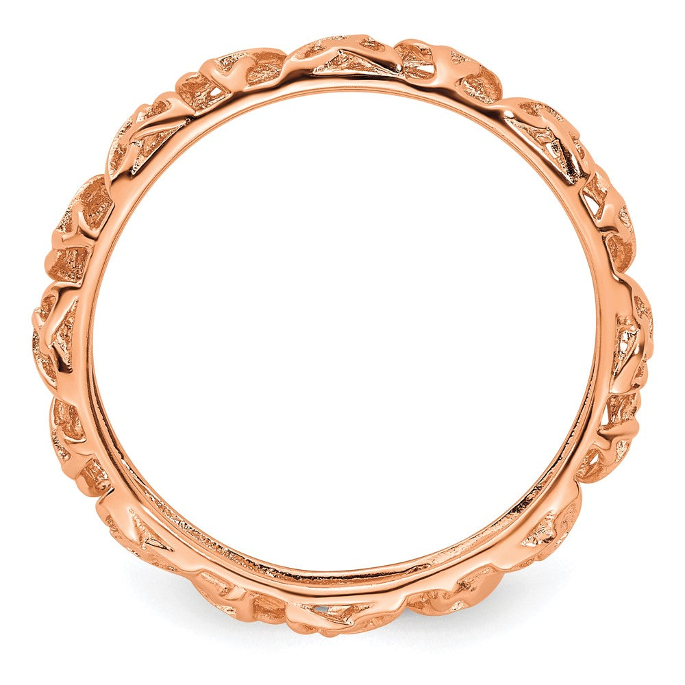 Sterling Silver Stackable Expressions Pink-plated Celtic Knot Ring Size -8