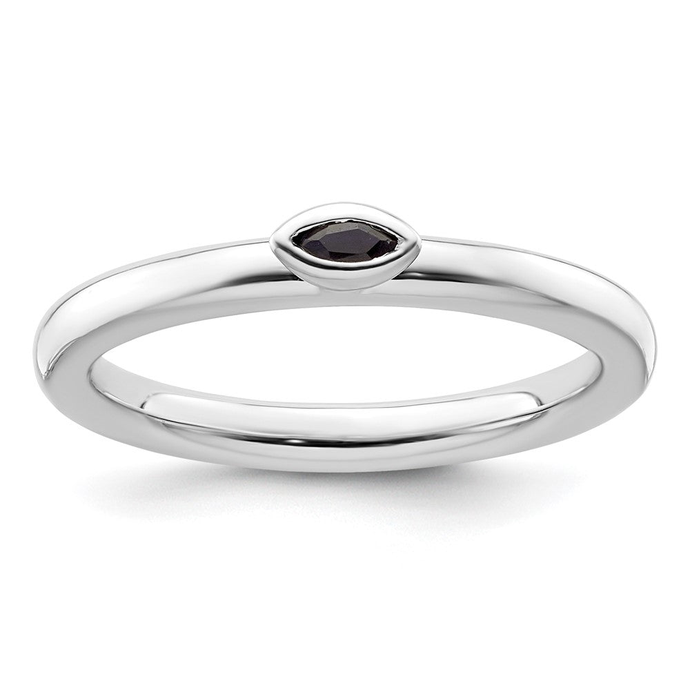 Sterling Silver Stackable Expressions Created Sapphire Ring Size -10
