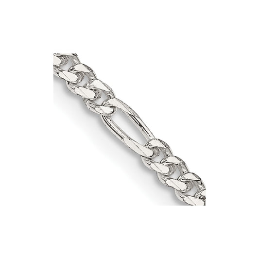 Sterling Silver 2.85mm Figaro Chain 24 Inches