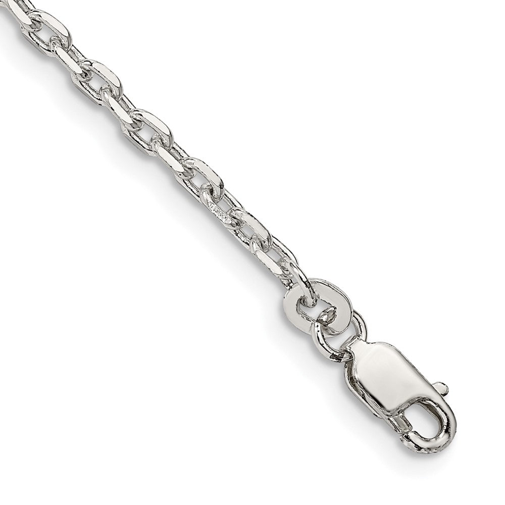 Sterling Silver 2.75mm Beveled Oval Cable Chain 7 inches