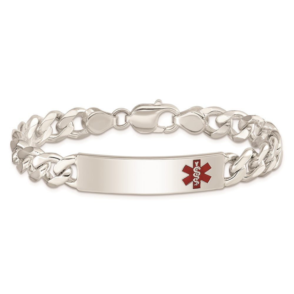 Sterling Silver Polished Medical Curb Link ID Bracelet 7.5 inches
