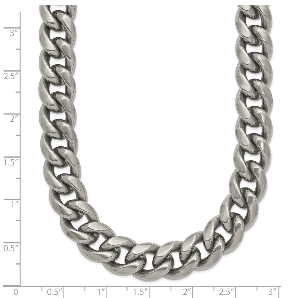 Titanium Polished 10.00mm Curb 24in Necklace