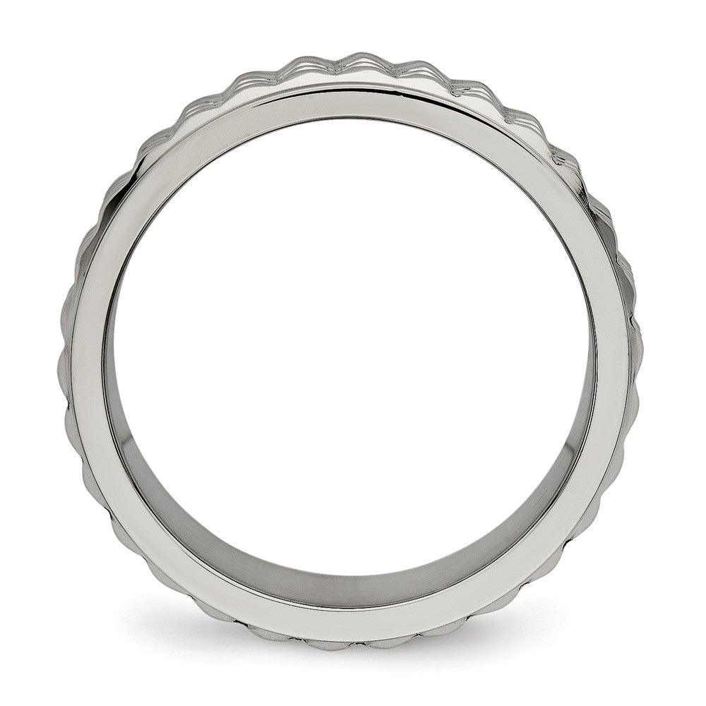 Titanium Polished 8mm Studded Band Size - 12.5