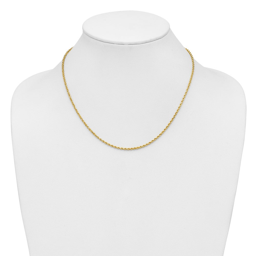 14K 18 inch 2mm Diamond-cut Rope with Lobster Clasp Chain
