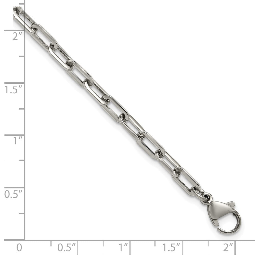 Chisel Stainless Steel Polished 6.5 inch Plus a 1.5 inch Extension Paperclip Chain Link Bracelet 6.5 inches