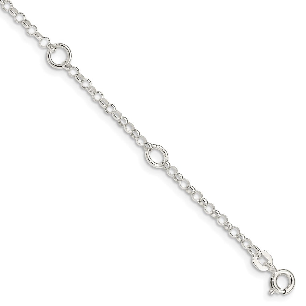 Sterling Silver Polished Fancy Rolo Chain Children's Bracelet 6 inches